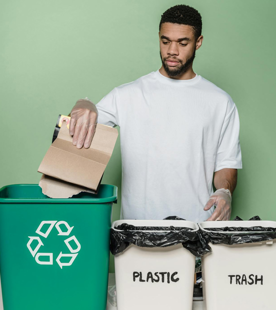 Sorting paper and plastic scrap for recycling